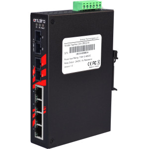 Antaira LNP-0602 6-Port PoE+ Unmanaged Ethernet Switch, 2 Fiber Ports